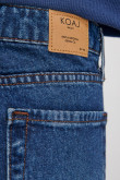 Jean Boyfriend tiro alto azul intenso con rotos