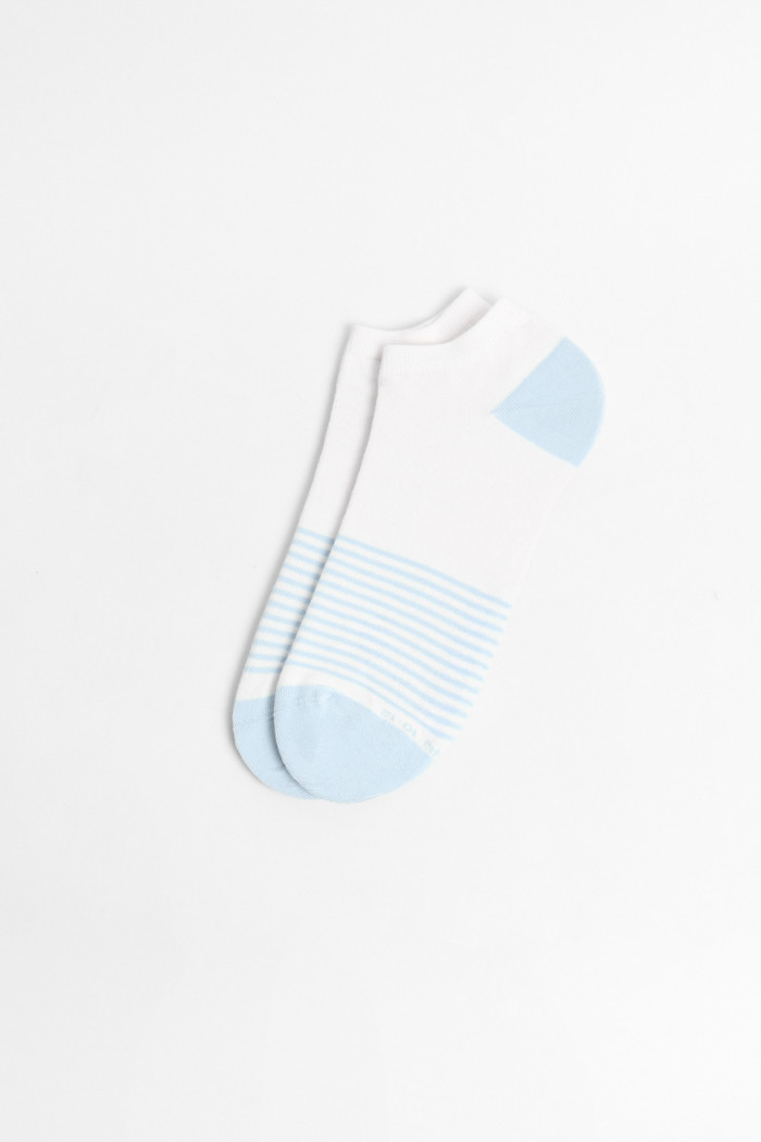 Medias tobilleras unicolores con contrastes y rayas