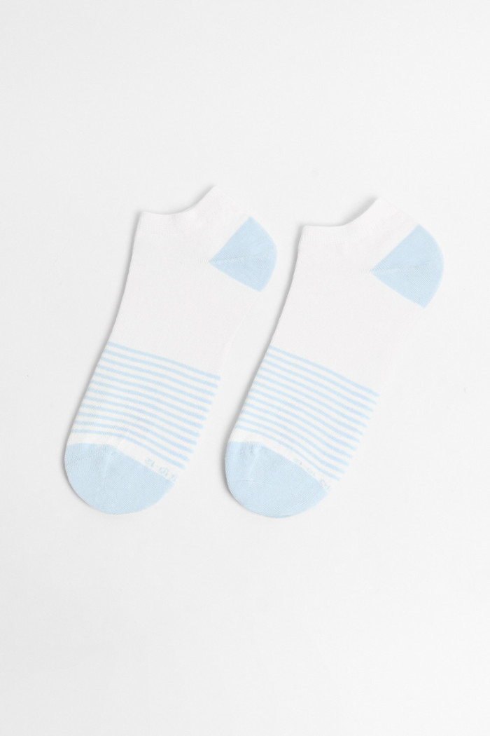 Medias tobilleras unicolores con contrastes y rayas