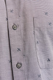Camisa manga corta unicolor con estampado en mini print