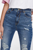 Jean mom fit azul oscuro con diseño láser de Daisy, Disney