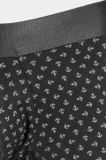 Bóxer negro trunk-corto con estampados de anclas