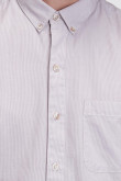 Camisa manga corta unicolor con cuello button down