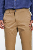 Pantalón Slim fit tiro medio unicolor en drill