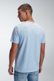 Camiseta azul clara manga corta con estampado de playa