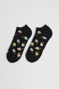 Medias tobilleras unicolores con diseños de helados