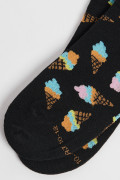 Medias tobilleras unicolores con diseños de helados