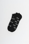 Medias unicolores tobilleras con diseño de moños