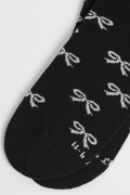 Medias unicolores tobilleras con diseño de moños