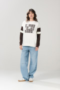 Buzo oversize crema cuello redondo de Burger King