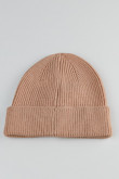 Gorro tejido unicolor con doblez ajustable en frente