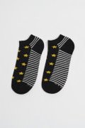 Medias unicolores tobilleras con rayas y diseño de estrellas