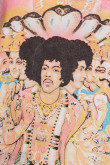 Camiseta cuello redondo lila clara con estampado de Jimi Hendrix
