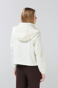 Chaqueta liviana unicolor con cremallera y capota