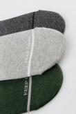 Medias baletas unicolores con diseño de texto y línea en frente