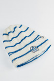 Gorro tejido blanco con líneas y bordado de Star Wars