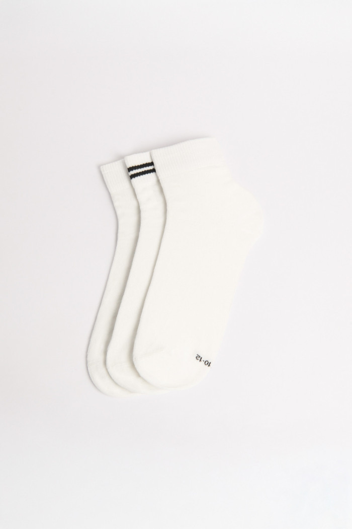 Paquete de medias blancas cortas X3 con texturas de canal
