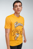 Camiseta amarilla manga corta con estampado de Los Picapiedra