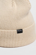 Gorro unicolor tejido con marquilla en frente y doblez
