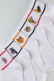 Medias blancas cortas con diseños de animal y líneas