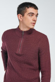 Suéter cuello alto unicolor con cremallera