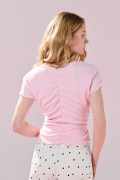 Camiseta unicolor con recogido y manga corta de Polka Dots
