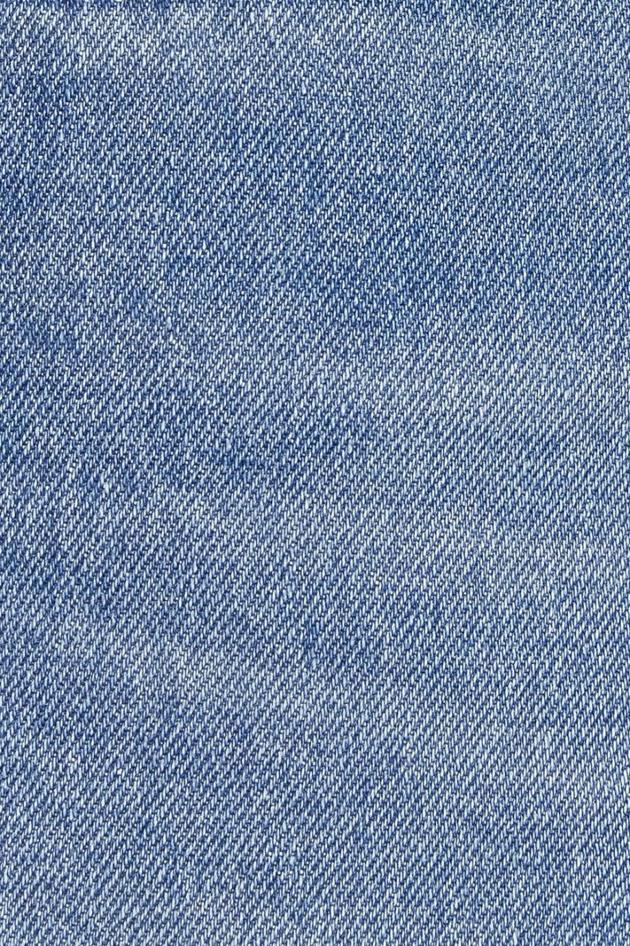 Bermuda en jean slim azul medio con rotos en frente