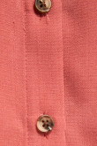 Blusa manga corta unicolor con cuello camisero y botones en contraste