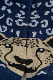 Medias tobilleras azul intenso con diseño de jaguar