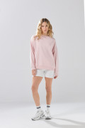 Buzo oversize cuello redondo unicolor con hombro caído
