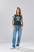 Jean azul medio straight leg infaltables con bota recta
