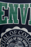 Camiseta manga corta unicolor con diseño college en frente