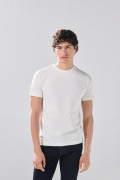 Camiseta en algodón infaltables unicolor con cuello redondo
