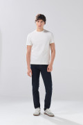 Camiseta en algodón infaltables unicolor con cuello redondo
