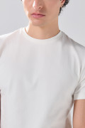Camiseta en algodón infaltables unicolor con cuello redondo
