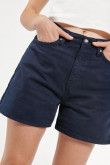 Short en jean azul intenso tiro alto y bolsillos funcionales