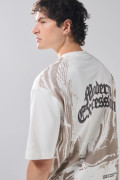Camiseta unicolor oversize de Boho Club con cuello redondo
