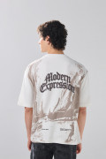 Camiseta unicolor oversize de Boho Club con cuello redondo
