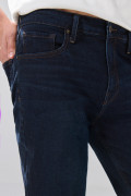 Jean straight leg azul infaltables tiro bajo con cremallera
