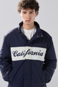 Chaqueta unicolor acolchada college con cuello alto