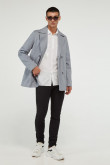 Camisa manga larga unicolor con doble bolsillo con tapa en frente
