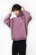 Buzo oversize unicolor con capota y texto de Boho Club
