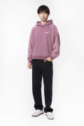 Buzo oversize unicolor con capota y texto de Boho Club
