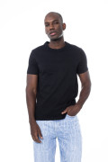 Camiseta unicolor en algodón infaltables con manga corta
