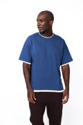 Camiseta oversize con contrastes y manga corta unicolor
