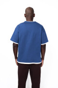 Camiseta oversize con contrastes y manga corta unicolor
