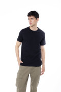 Camiseta cuello redondo unicolor infaltables en algodón
