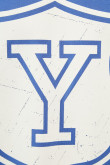 Camiseta azul medio cuello redondo con estampado de Yale
