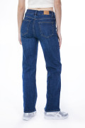 Jean straight leg azul bota recta infaltables con tiro alto
