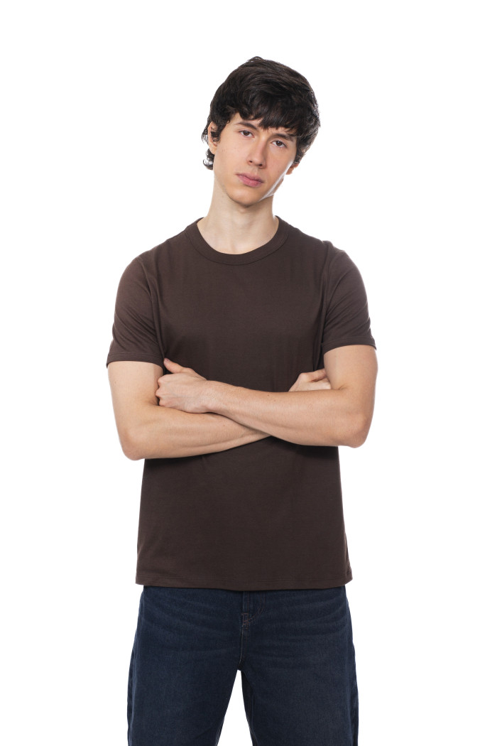 Camiseta infaltables en algodón unicolor manga corta 
